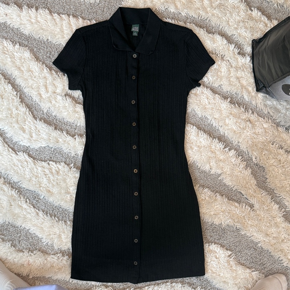 Black Button-Up Dress